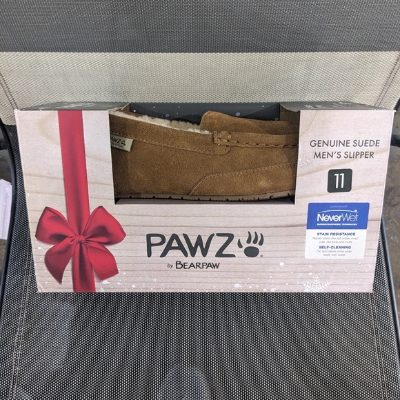 NIB men's bear baw suede and wool slippers hickory chestnut size 13 - Picture 2 of 13